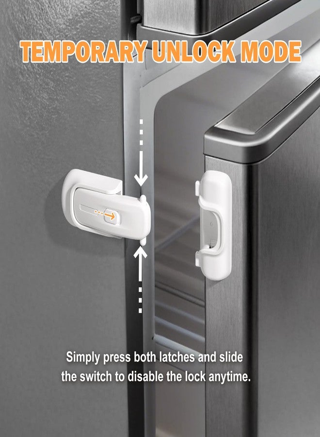 CLYMENE Child Proof Fridge Lock, Auto-Locking Refrigerator Door Latch with One-Hand Operation | No Keys or Straps | Keeps Freezer Secure from Kids & Pets – White - Image 5